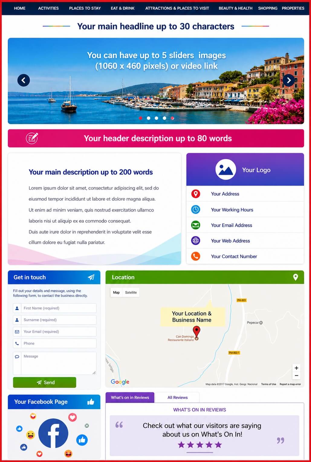 Sales Page Layout when Advertise in Cambridge